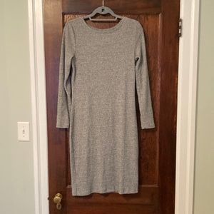 Gray Knit Long Sleeved Dress
